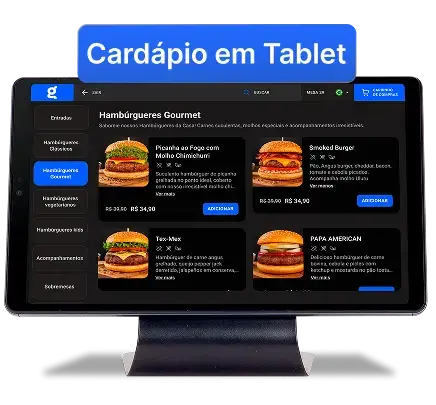 Cardápio em Tablet