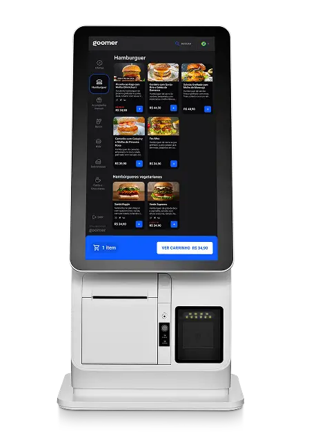 totem vertical de autoatendimento